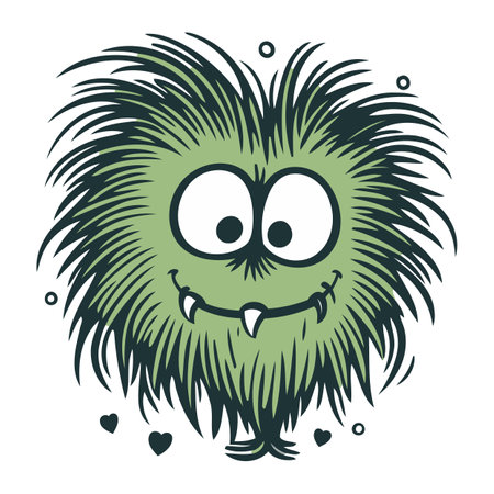 funny green hedgehog with big eyes on white background. vector illustrationのイラスト素材