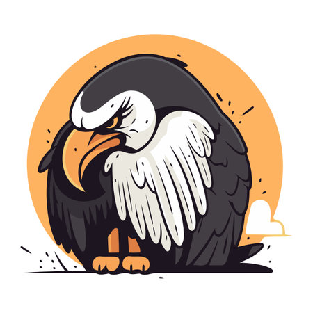 Bald eagle logo. Vector illustration of a bald eagle mascot.のイラスト素材