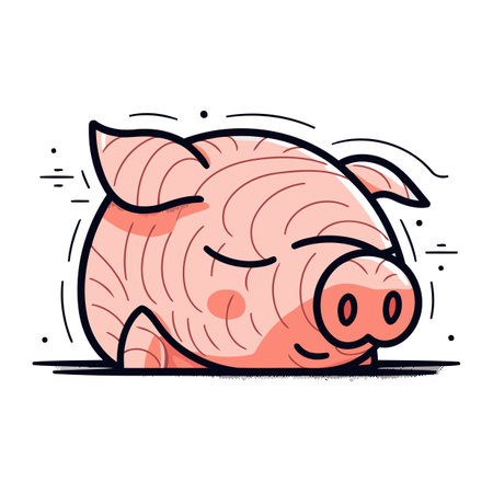 Piggy bank icon. Vector illustration of a piggy bank.のイラスト素材