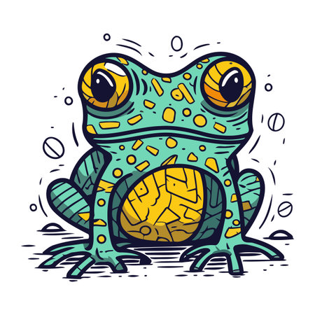 Frog. Colorful vector illustration. Isolated on white background.のイラスト素材