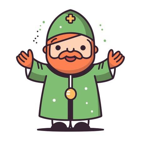 Cartoon Santa Claus. Christmas and New Year. Vector illustration.のイラスト素材