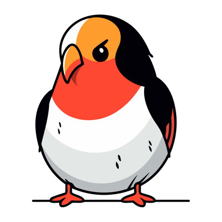 Vector illustration of a cute cartoon parrot isolated on white background.のイラスト素材