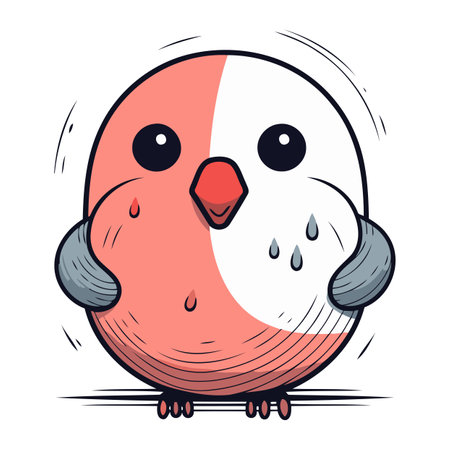 Cute cartoon bullfinch. Vector illustration for your design.のイラスト素材