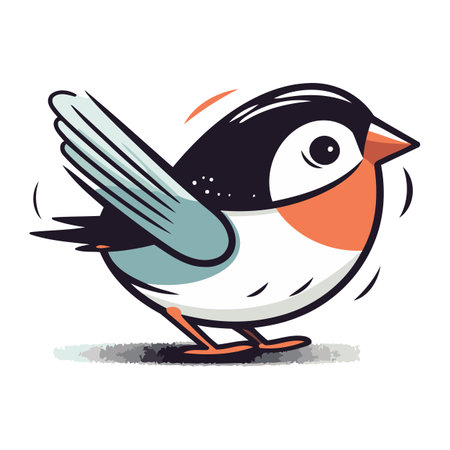 Illustration for Bullfinch bird cartoon vector illustration. Isolated on white background. - Royalty Free Image