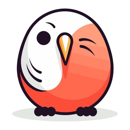 Cute cartoon bird. Vector illustration. isolated on white background.のイラスト素材
