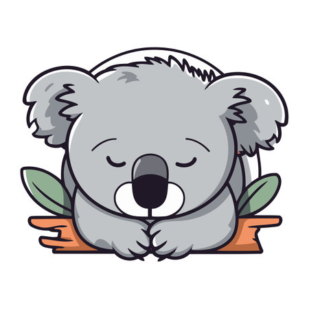 Cute Koala Bear Sleeping Vector Icon Cartoon Illustration Graphic Designのイラスト素材