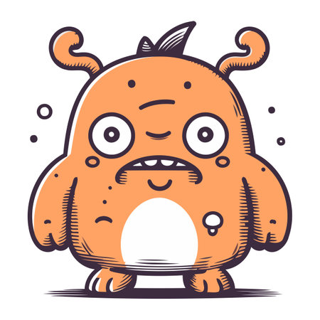 Cute monster. Vector illustration. Isolated on white background.のイラスト素材