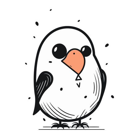 Cute cartoon bird isolated on a white background. Vector illustration.のイラスト素材
