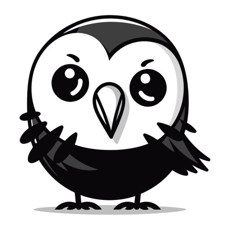 Cute owl icon in cartoon style isolated on white background. Vector illustration.のイラスト素材