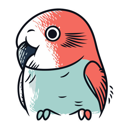 Cute cartoon parrot. Vector illustration of a cute parrot.のイラスト素材