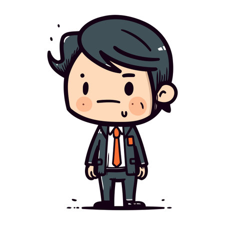 Angry Businessman   Cartoon Vector Illustrationのイラスト素材