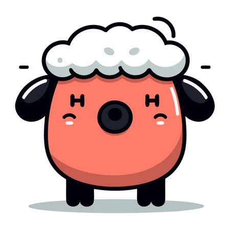 Cute Sheep Cartoon Mascot Character Vector Illustration Design.のイラスト素材