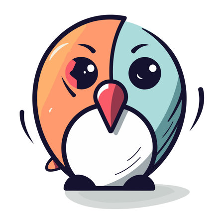 Cute cartoon penguin. Vector illustration. Isolated on white background.のイラスト素材