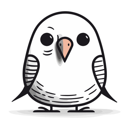 Cute cartoon penguin. Vector illustration isolated on white background.