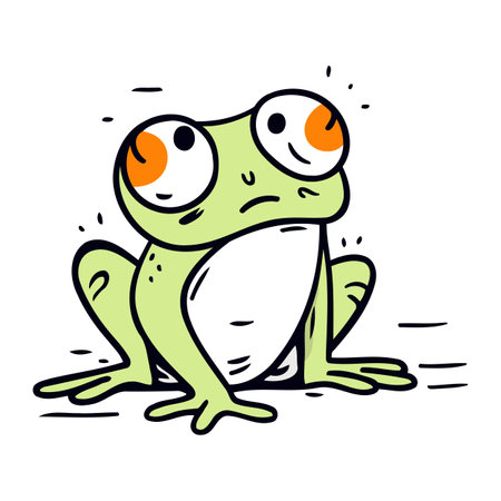 Frog. Vector illustration of a funny frog. Cartoon character.のイラスト素材