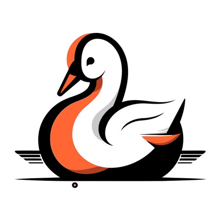 swan on a white background. vector illustration. eps10のイラスト素材