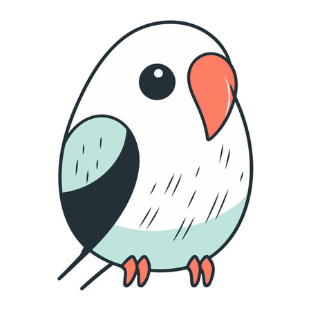 Cute cartoon parrot isolated on white background. Vector illustration.のイラスト素材