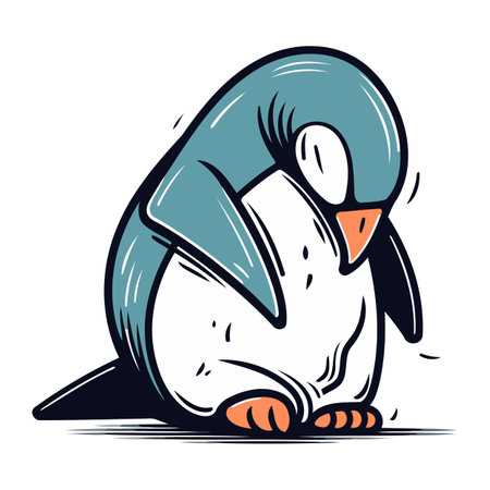 Penguin isolated on white background. Vector illustration. EPS 10のイラスト素材