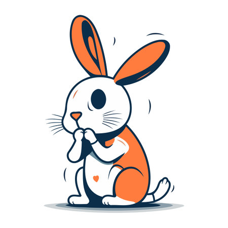 Cute cartoon rabbit. Vector illustration isolated on a white background.のイラスト素材