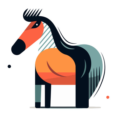 Horse vector illustration. Flat design style. modern colorful concept.のイラスト素材