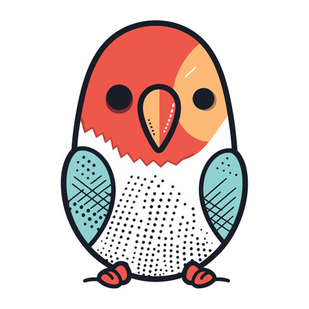 Cute parrot. Hand drawn vector illustration in cartoon style.のイラスト素材