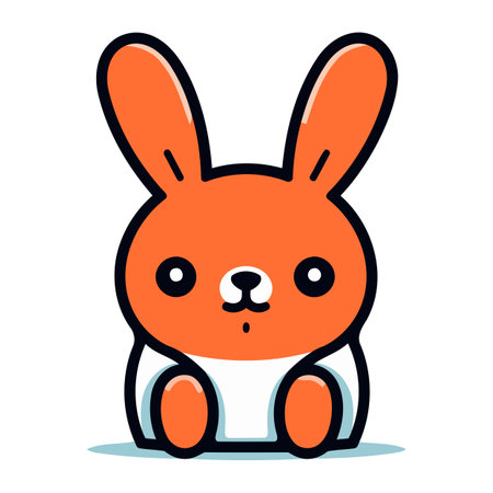 Cute cartoon easter bunny. Vector illustration in flat style.のイラスト素材