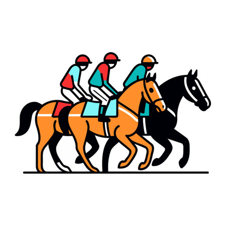 Horse race. jockeys on racecourse. equestrian sport. vector illustrationのイラスト素材