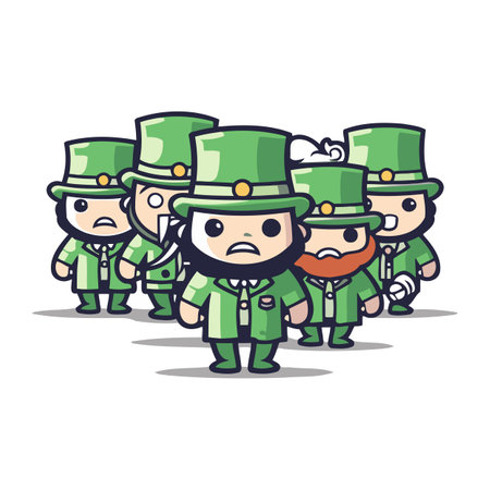 Leprechauns group character cartoon vector illustration graphic designのイラスト素材