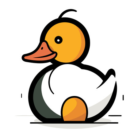 Duck  Vector Cartoon Illustration. Isolated On White Backgroundのイラスト素材