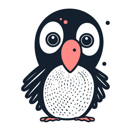 Cute penguin. Vector illustration in doodle style.のイラスト素材
