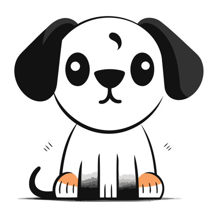 Cute cartoon dog. Vector illustration isolated on a white background.のイラスト素材