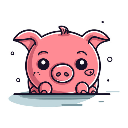 Piggy bank. Cute cartoon pig. Vector illustration.のイラスト素材