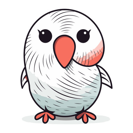 Vector illustration of a cute cartoon parrot isolated on white background.