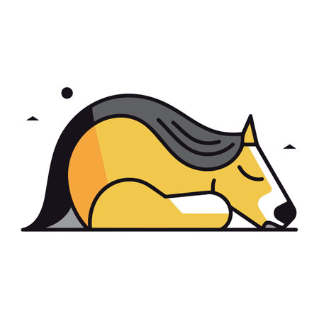 Horse animal cartoon icon vector illustration graphic design. Modern flat style.のイラスト素材
