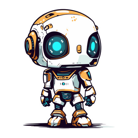 Astronaut. Vector illustration on white background. Cartoon style.のイラスト素材