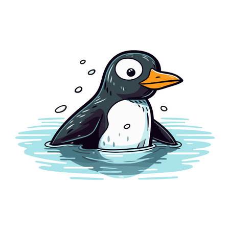 Cute penguin. Vector illustration of a cartoon penguin.のイラスト素材