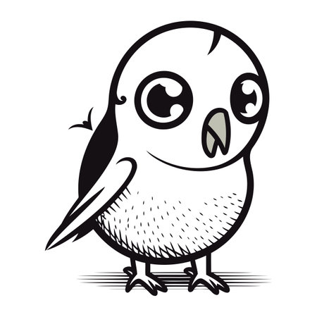 Cute cartoon bird. Vector illustration isolated on a white background.のイラスト素材