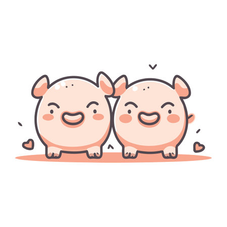 Cute pig cartoon vector illustration. Cute pig character design.のイラスト素材