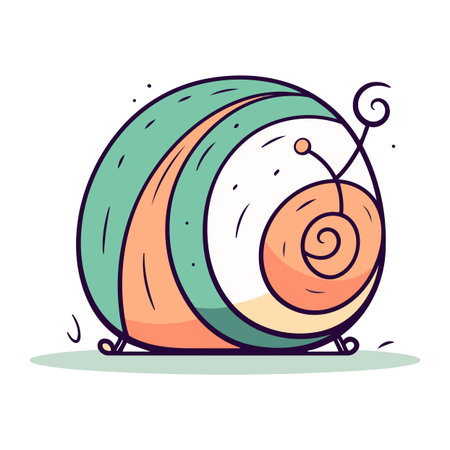 Cute cartoon snail. Vector illustration. Isolated on white background.のイラスト素材