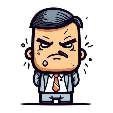 Upset Businessman   Cartoon Vector Illustrationのイラスト素材