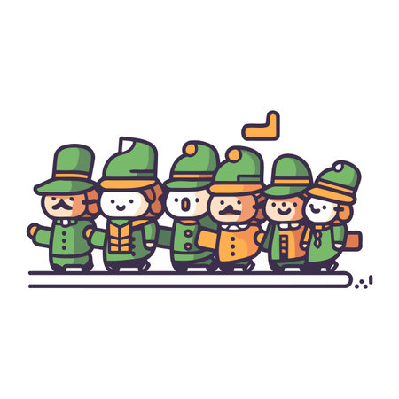 Happy leprechauns. St. Patricks Day. Vector illustrationのイラスト素材