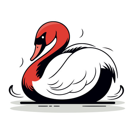 Swan cartoon vector illustration. Isolated on a white background.のイラスト素材