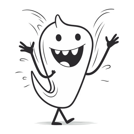 Smiling cartoon pepper. Vector illustration isolated on a white background.のイラスト素材