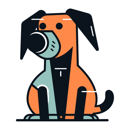 Cute cartoon dog. Vector illustration of a dog in flat style.のイラスト素材