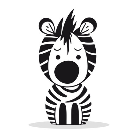 Zebra icon. Animal cute cartoon character. Isolated vector illustrationのイラスト素材