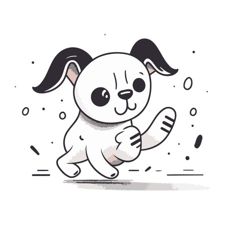 Cute dog vector illustration. Hand drawn cartoon doodle.のイラスト素材