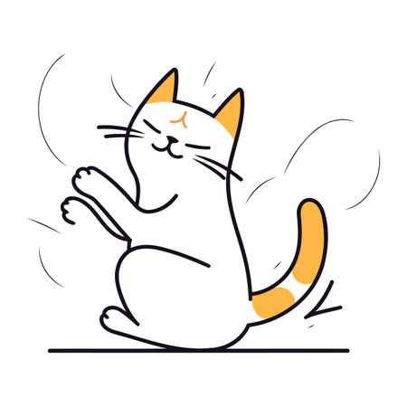 Vector illustration of a cat on a white background. Cute cartoon character.のイラスト素材