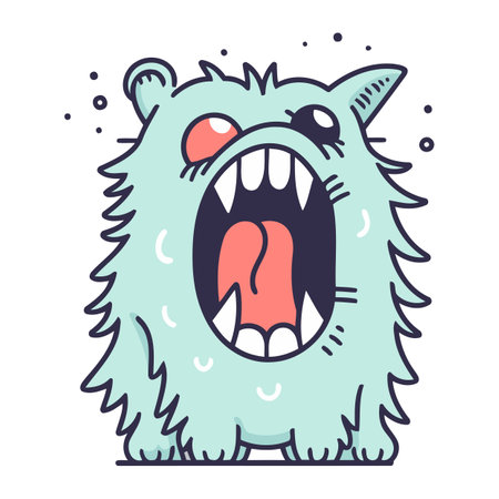 Funny cartoon monster. Vector illustration of a monster. Funny monster.のイラスト素材