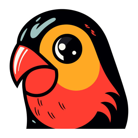 Cute little parrot on a white background. Vector illustration.のイラスト素材