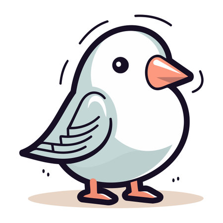 Illustration for Vector illustration of a cute little bird isolated on a white background. - Royalty Free Image